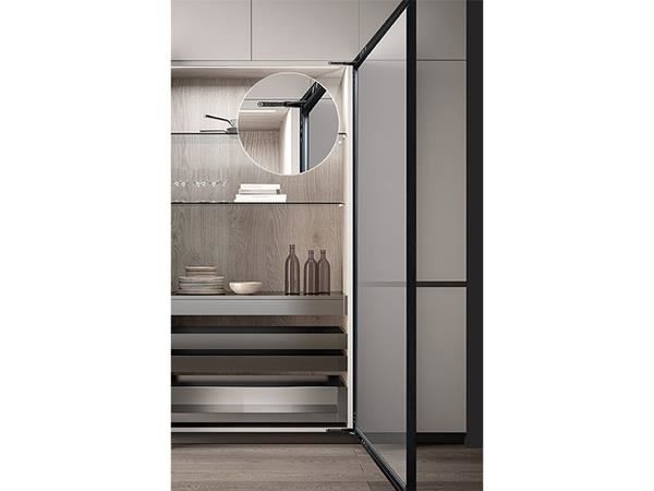 Aluminum Frame Glass Cabinet Door with Concealed Hinge